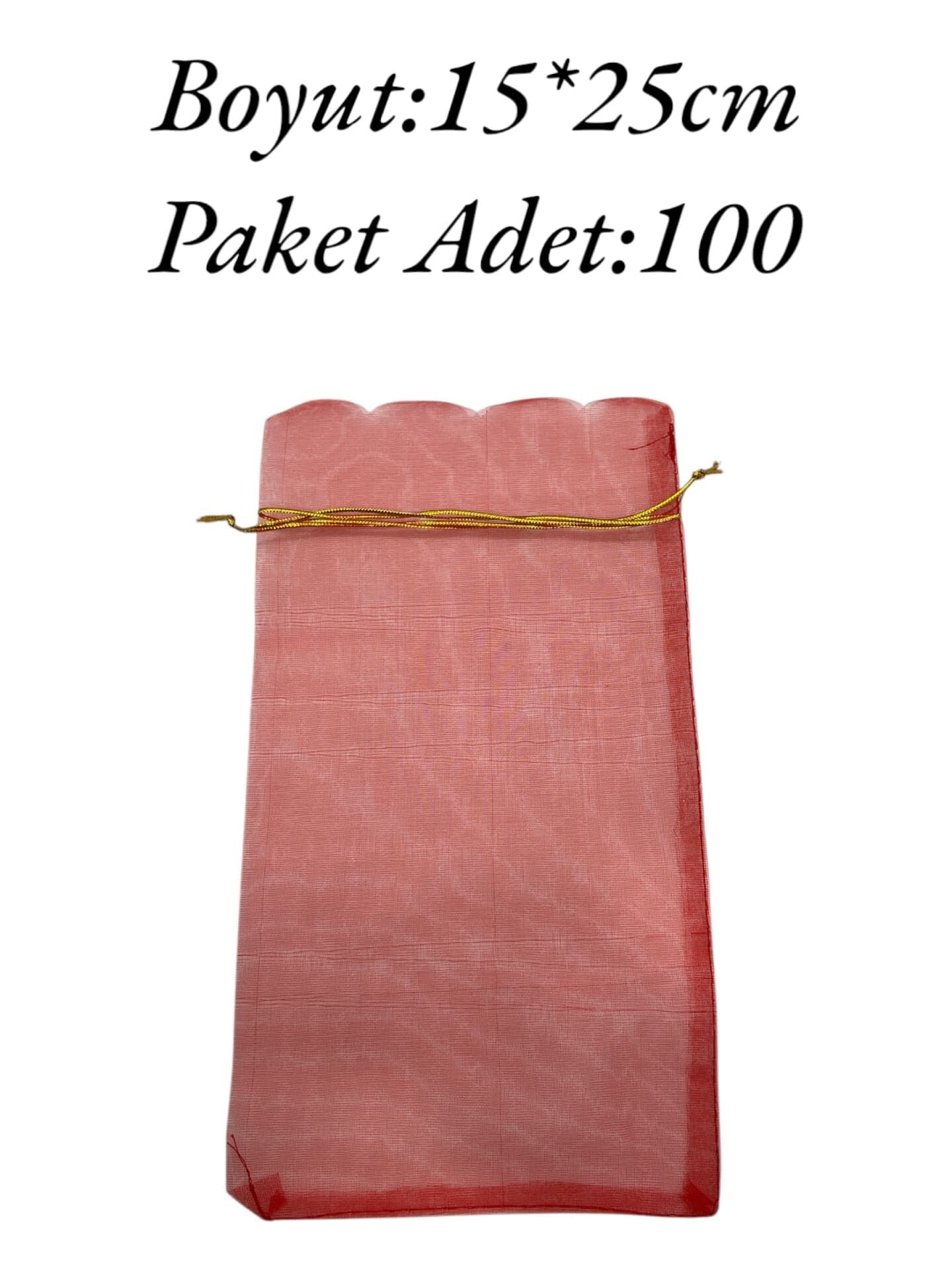 Tül Kese 15*25cm Kırmızı
