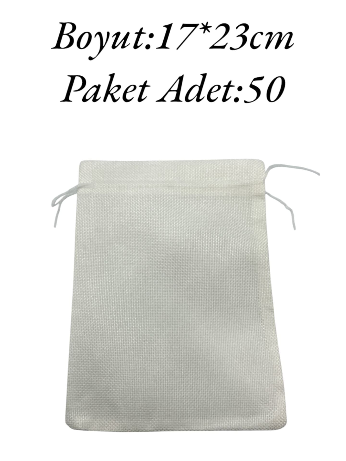 Hasır Kese 17*23cm Beyaz